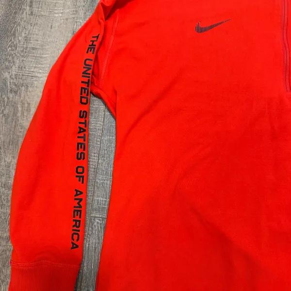 Nike Running Element Team USA Dri-FIT Quarter Zip Red‎ Pullover Womens Medium - Image 8