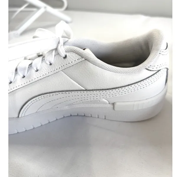PUMA White Platform Sneakers Womens 6 /‎ Youth 4.5 Clean Girl Minimalist Shoes - Image 6