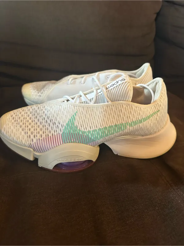 Nike air zoom super rep HIIT shoes White Training Shoe with Mint Swoosh Size 10! - Image 2