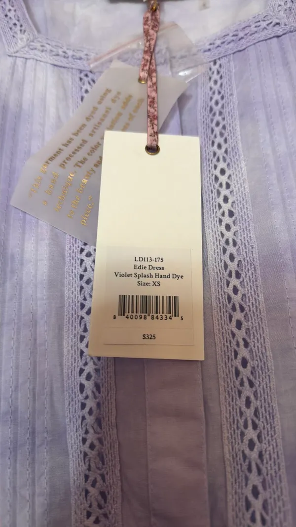 Love Shack Fancy Edie Maxi Dress violet splash hand dye xs - Image 2