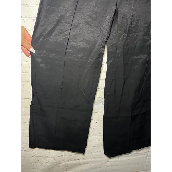 WAYF Wide Leg Tailored‎ Pants Black High Rise Slacks Minimalist Size S - Image 4