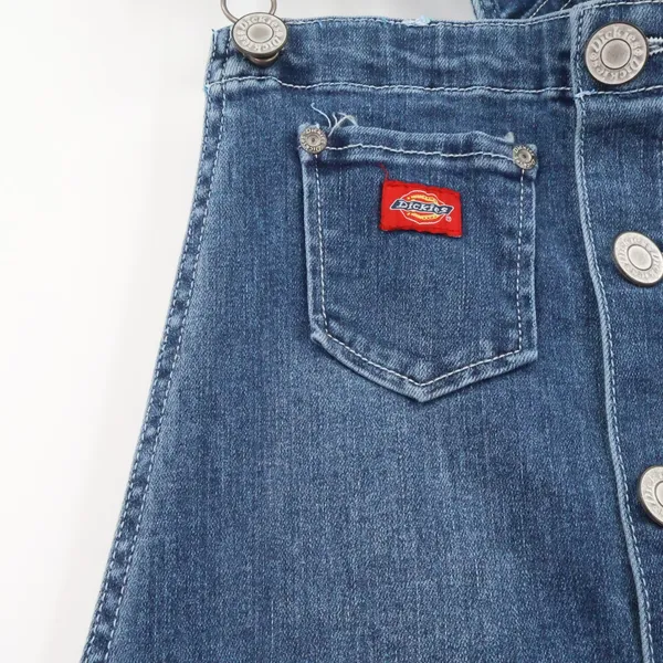 Dickies Denim Bib Overalls Womens Button Front Workwear Farmer Gorp Size XL - Image 5