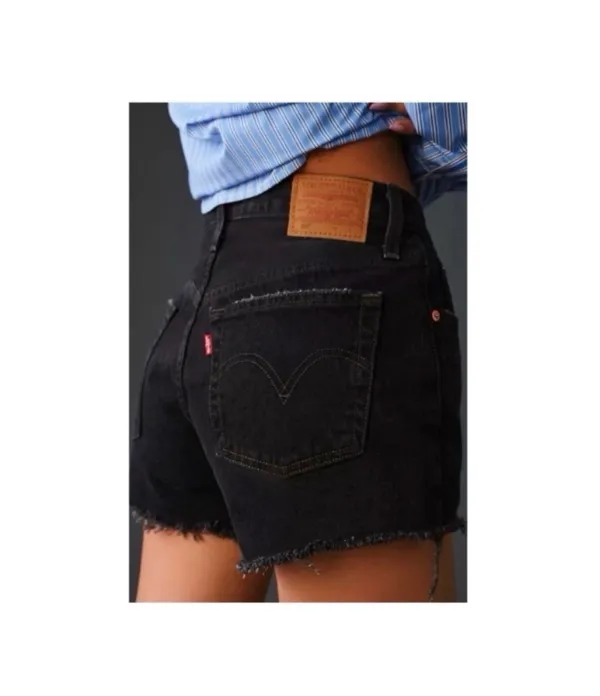 Levi’s 501 Black Denim Shorts Cut-Off - Image 3