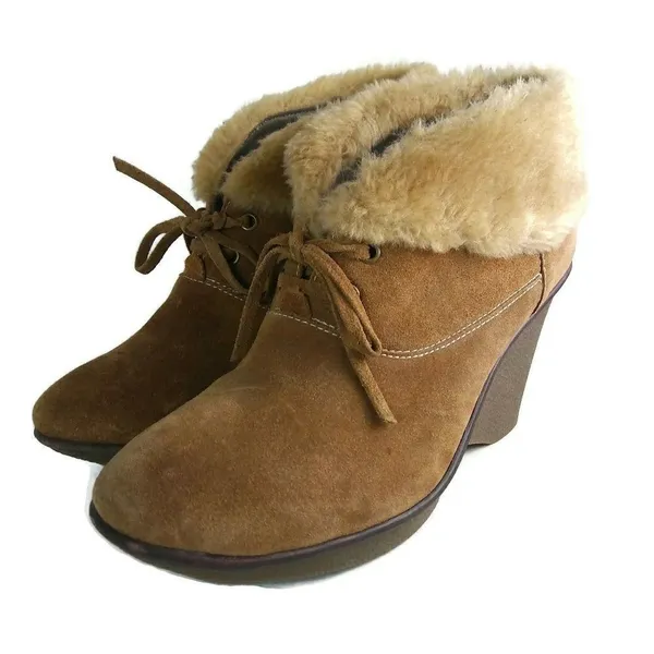 B.‎ MAKOWSKY Nellie Suede Fur Cuff Ankle Booties 9W - Image 3
