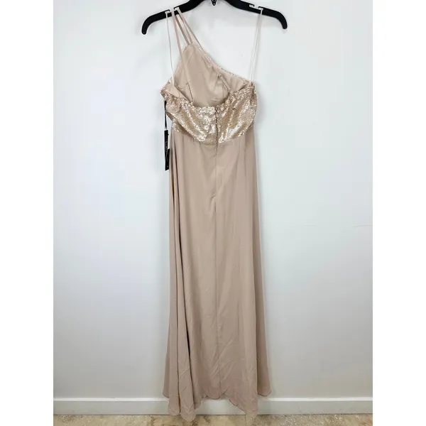 Lulus Endlessly Enchanted Champagne Pink Sequin Maxi Dress Formal Small NWT - Image 12