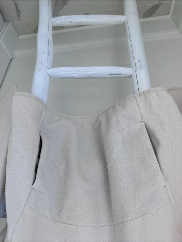 Zella Cream Half-Zip Soft Fleece Pullover w Kangaroo Front Pockets Size Large - Image 5