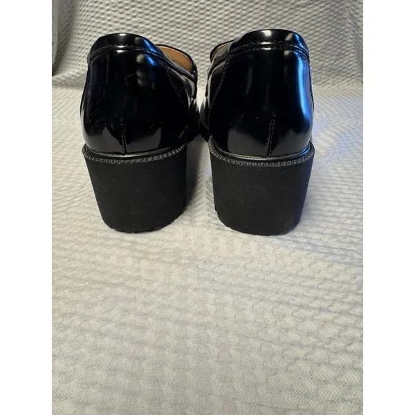 MACNMEUU Chunky Platform Loafer Comfort‎ Slip On Chain Faux Leather Women's 9 - Image 8