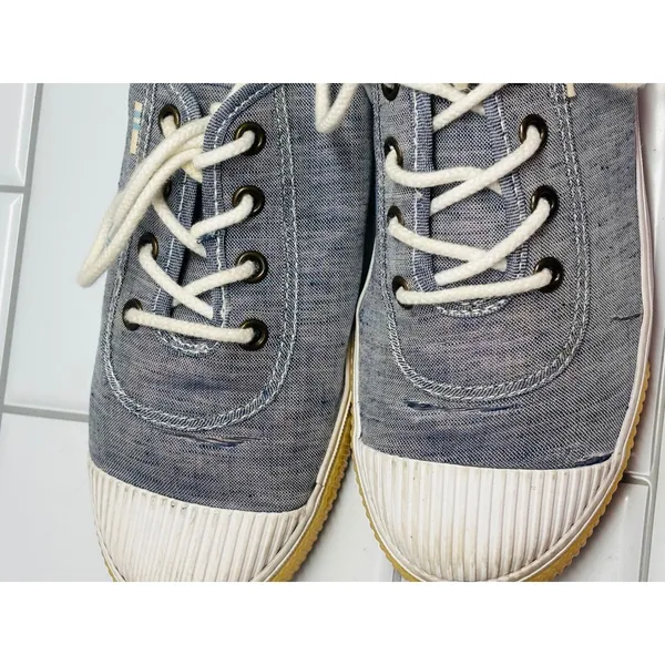 Toms Carmel Sneakers Womens Size 8 Blue Good Distressed Majolica Canvas - Image 13