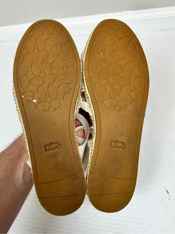 Coach Carissa Leather Women's Espadrille Chalk Gold Pearl | C2794 - Size 10 B - Image 8