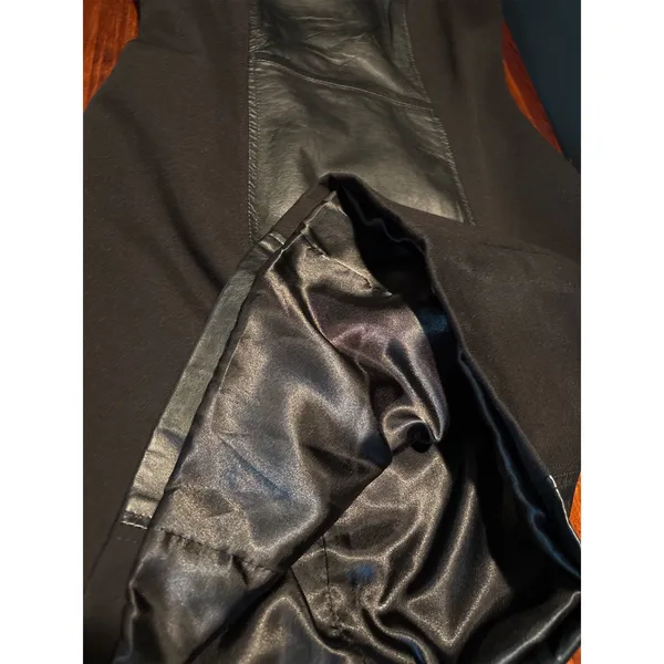 Boston Proper Black Leather Ribbon Tie Back Dress Size 6 Vintage Y2K - Image 8
