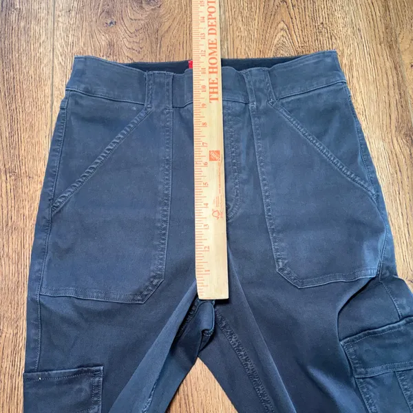 Spanx Gray Cargo Skinny Pants Stretch Twill Womens Size Large Tall Elastic Waist - Image 5