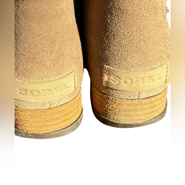 Sorel Major Low Women’s Ankle Boot‎ Tan / Flax Canvas & Suede Combo Sz 7 Hiking - Image 6