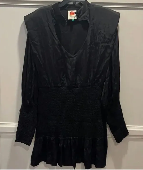 Farm Rio Black Heart Neckline Mini Dress - Image 8