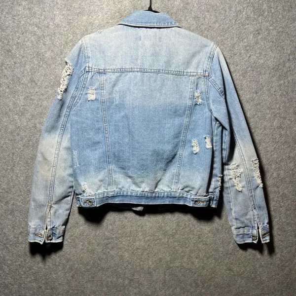 Ci Sono Denim Collection Distressed Trucker Jacket Med Wash Womens Medium - Image 5