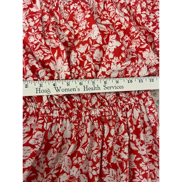 Universal Thread Red Floral Maxi Dress Cut Out Back Slit Cottagecore Sundress S - Image 5