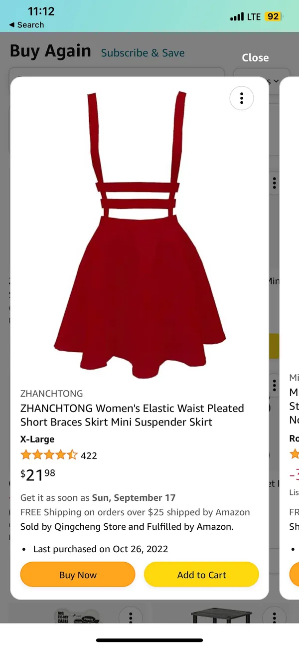 Suspender Skirt Red Size XL - Image 3