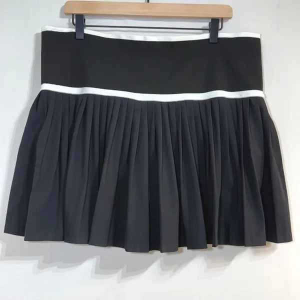 CALIA Court Collection XXL High-Rise Ribbed Mini Pleated Tennis‎ Skort Black NEW - Image 2