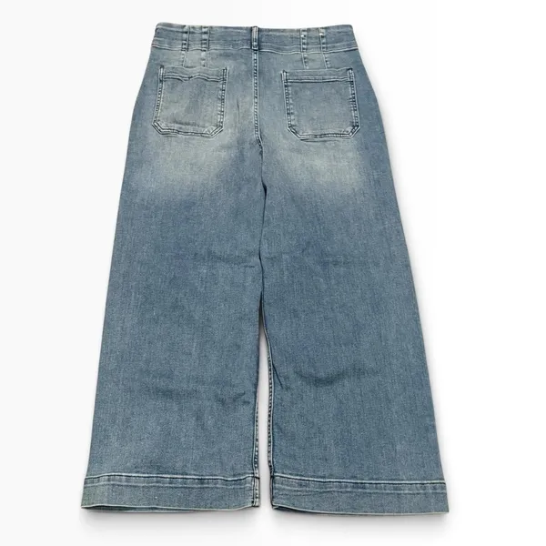 Maeve The Colette Wide Leg Jeans High Rise Cropped Blue Size 32 Anthropologie - Image 2