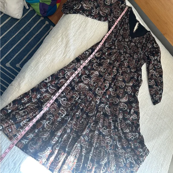 Cleobella Carly Paisley Dress Smocked Pockets XL Avalon Black - Image 9