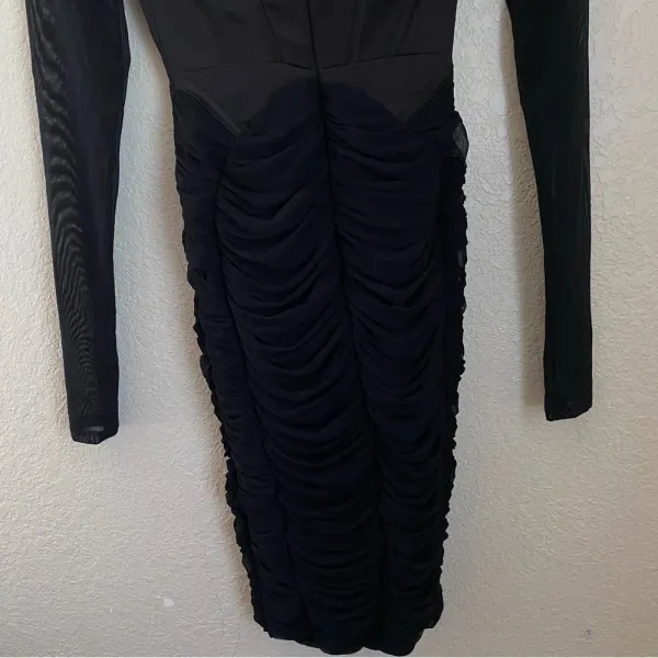 House of CB‎ Freyja black gathered corset dress size XS - Image 9