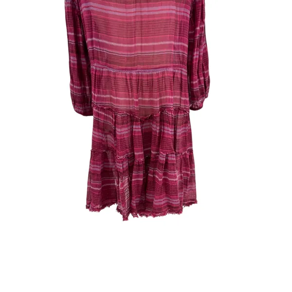 Free People Gianna Striped Tunic Dress Tasseled Pink‎ Size Small - Image 10
