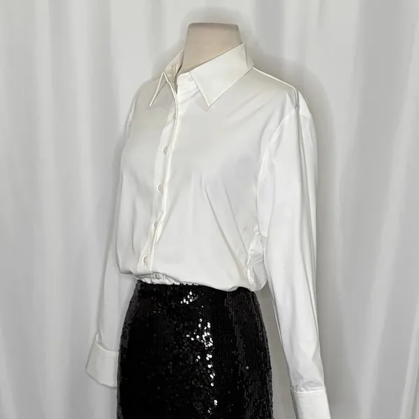 Anthropologie MARE MARE Buttondown Sequin Twofer‎ Dress Black White X-Small - Image 7