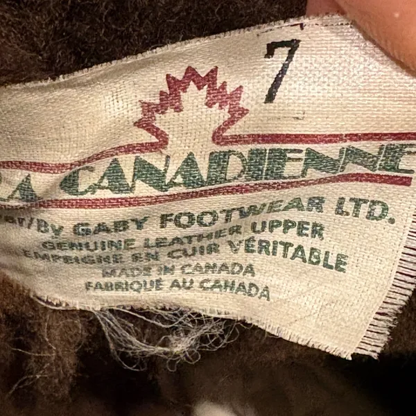 La Canadienne Brown Leather Suede Shearling Foldable Cuff Winter Boots 7 Cozy - Image 11