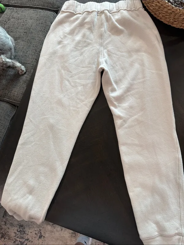 Abercrombie & Fitch cream Fleece Jogger Pants - Image 6