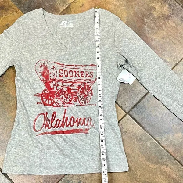 New Russell OU Oklahoma University Sooner Long Sleeve T Shirt Large - Image 7