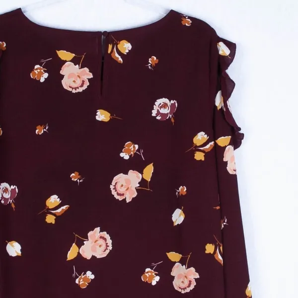 1. State Floral Ruffle‎ Blouse Size Medium - Image 7