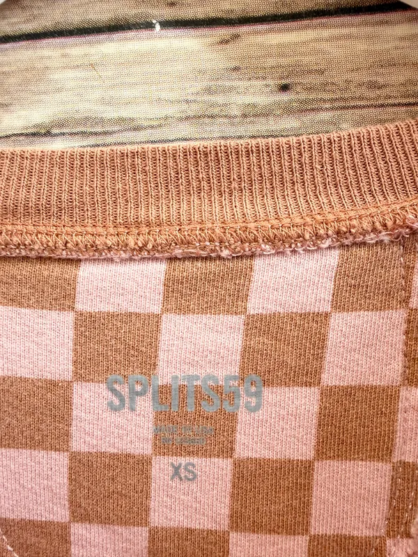 SPLITS59 Sweatshirt Women’s Size XS Tilda French Terry Checkerboard Print NWT - Image 4
