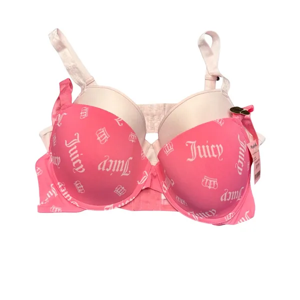 Juicy Couture Pink Bra Set Womens 40C Y2K Lingerie Set NWT Vintage Style - Image 2
