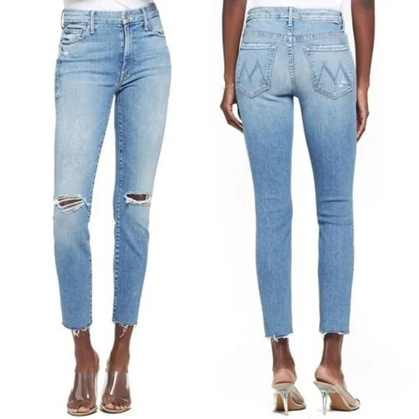 Mother High Waisted Looker Jean Ankle Fray in Thrilling Shots - Image 2