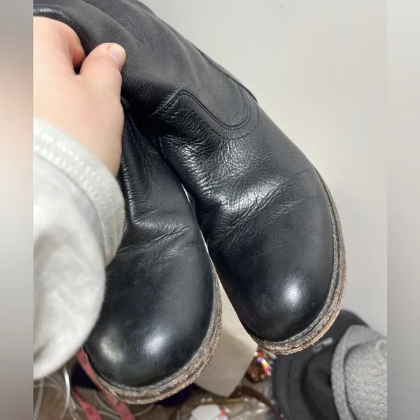 FRYE Pippa Black Back Zip Tall Leather Boots Sz 6.5 - Image 13