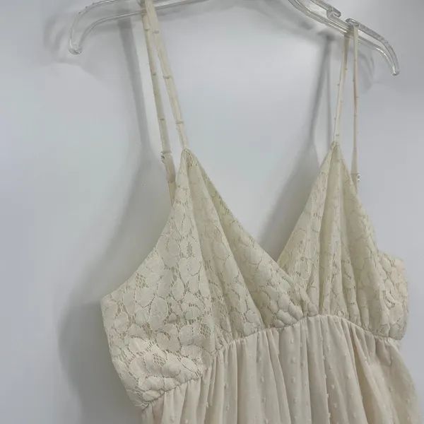 Anna Kaci Milkmaid Maxi Dress Sz XL Boho Cottagecore Lace Tiered Beach Wedding - Image 4