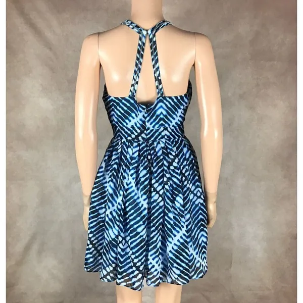 Calvin Klein Blue Printed Halter Fit & Flare Dress NWT 4P - Image 14
