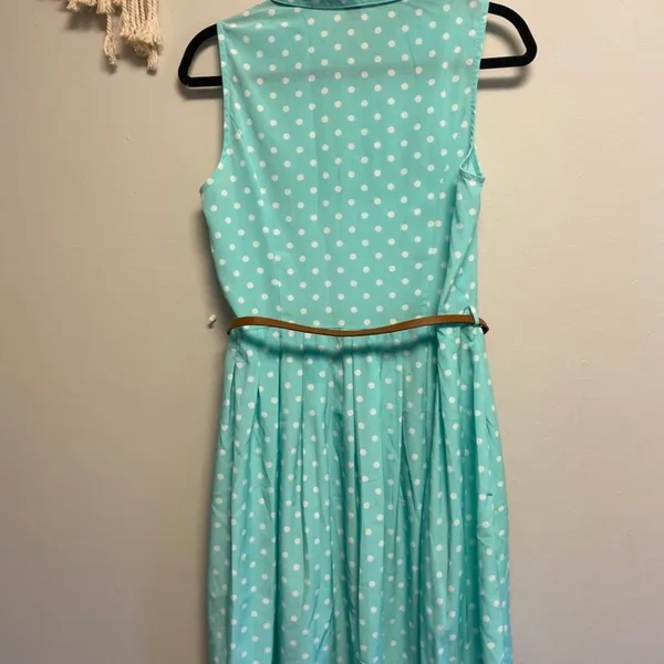 Forever 21 Teal Poka dot Dress - Image 7