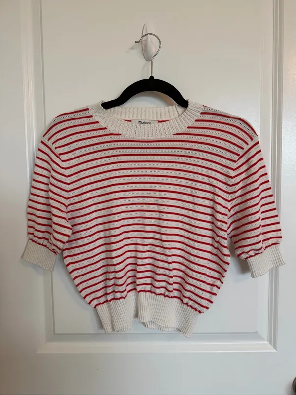 Madewell Textural-Stitch Cotton Sweater Small - Image 2