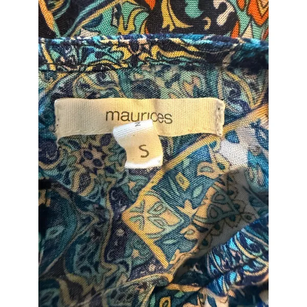 Maurice's Blue Floral fairy whimsi Boho Rayon Sleeveless mini Dress Small resort beach y2k - Image 5