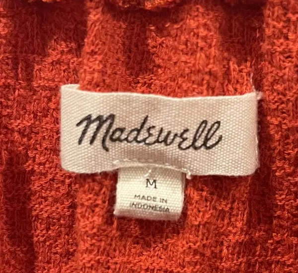 MADEWELL Texture & Thread Rusty Orange Drawstring Top - Image 3