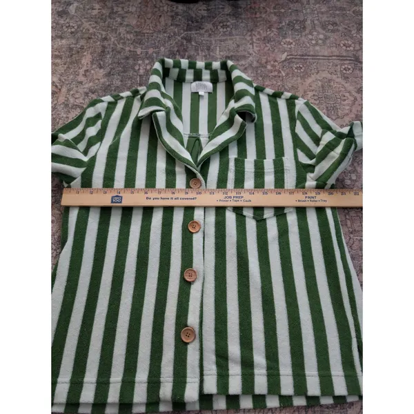 Alice Pearl Brooklyn Weekend‎ Top in Green Stripe Size Large Womans - Image 6
