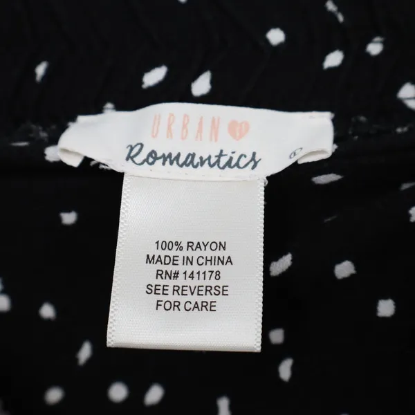 Urban Romantics Wrap Skirt Womens L Black Polka Dot Asymmetrical Hem Tie Waist - Image 3