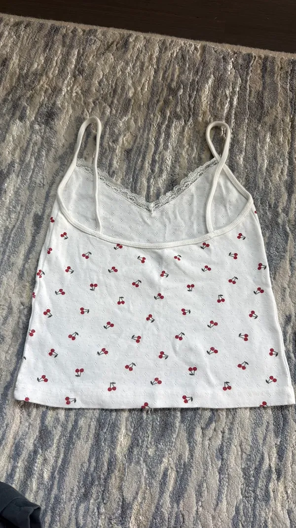 Brandy Melville Cherry Cropped Tank Top - Image 3
