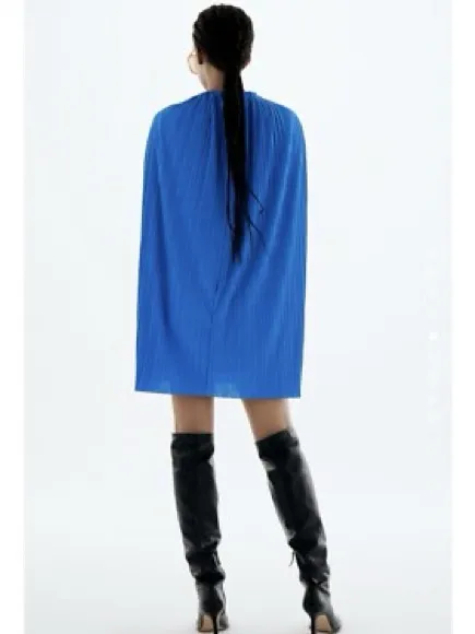 Zara | Pleated Cape Dress, size S - Image 3