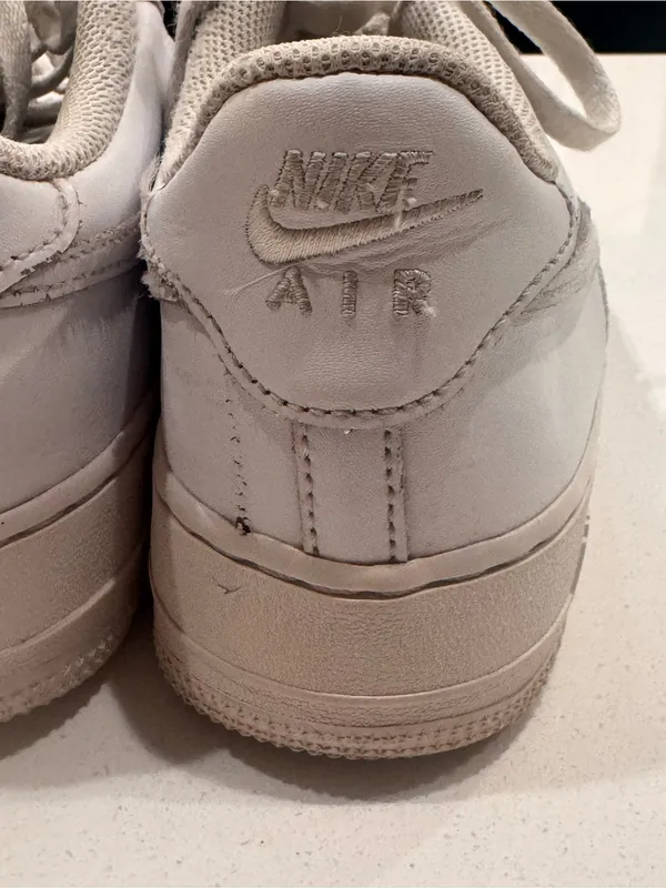 Nike Air Force‎ 1 Low Triple White Sneakers Youth 7Y Women's 8.5 - Image 7