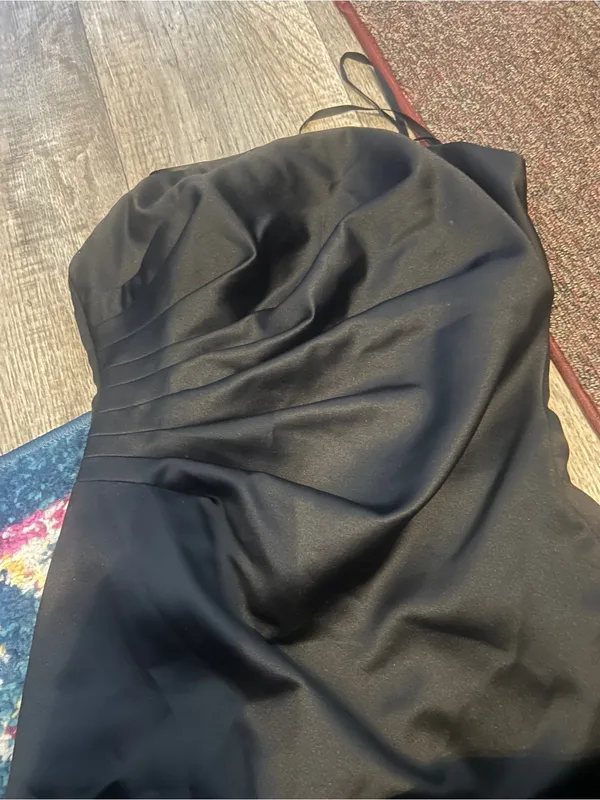 Aqua formal black Maxi dress strapless size 2 - Image 7