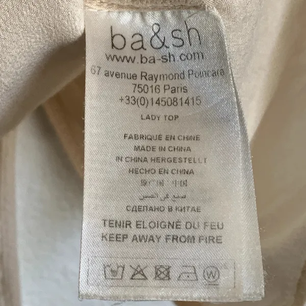 BA&SH Fani Ruffle-trimmed‎ Crepe Top in Cream - Image 7