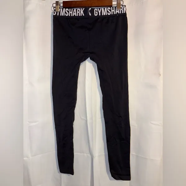 Gymshark Fit Leggings Black Women Size Small Athletic Wear Logo Waist Band - Image 4