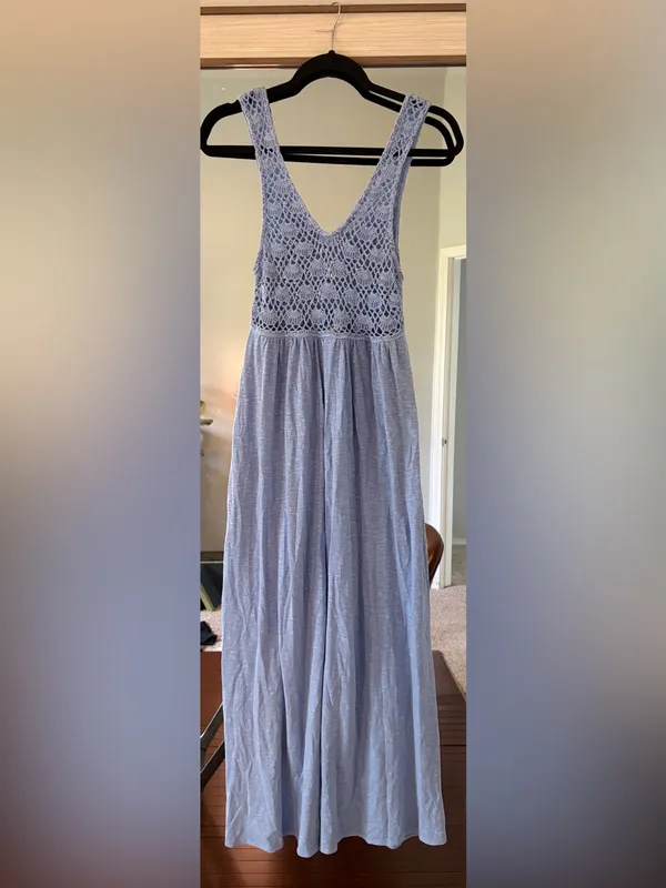 Aerie Crochet dress Maxi Ocean Sky Size XS Extra Small beach boho summer - Image 2