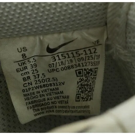 Nike Air Force One Womens 8 Shoes White Sneakers 315115-112‎ 1 Missing String - Image 9